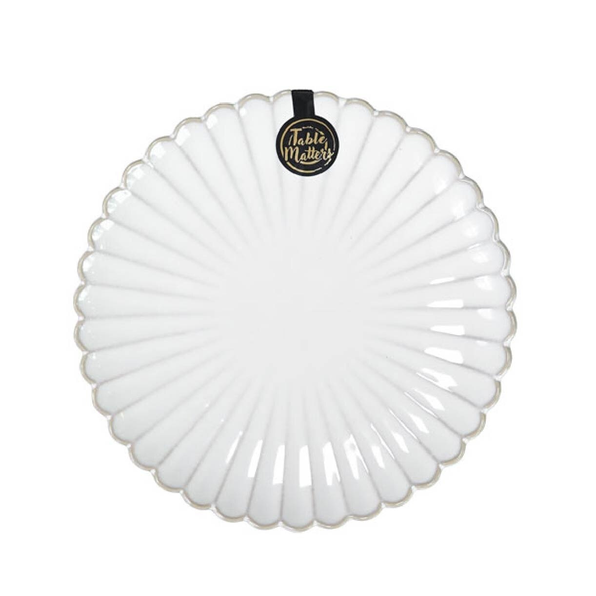 8 inch Rice Plate WS40080 White Scallop 1s