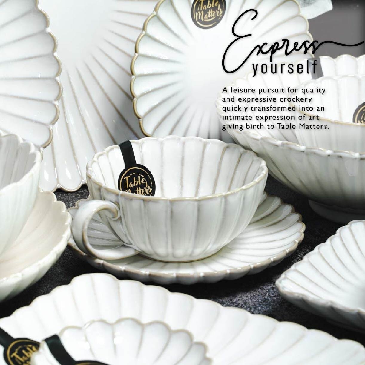 Tea Cup and Saucer WS06999 White Scallop 1s