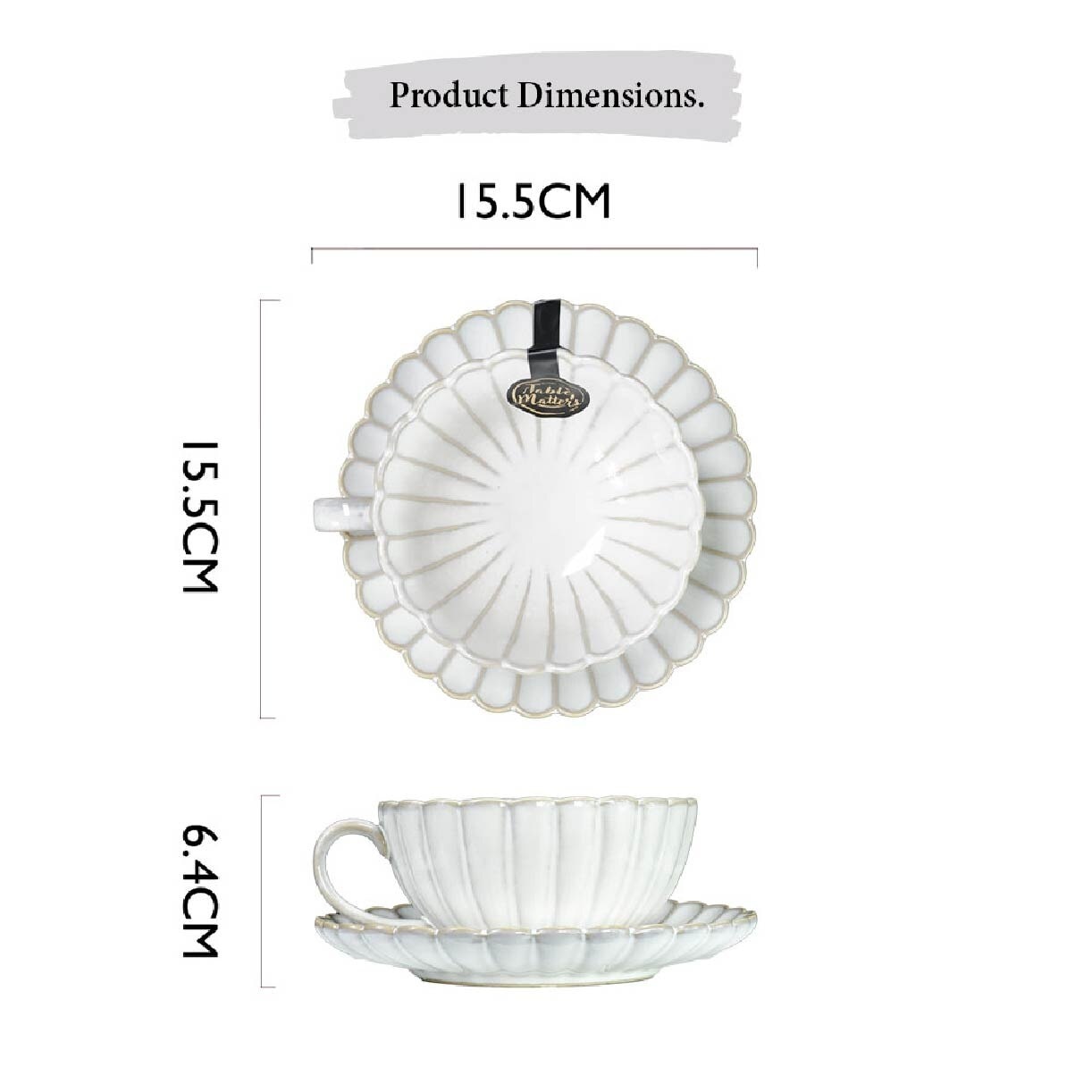 Tea Cup and Saucer WS06999 White Scallop 1s