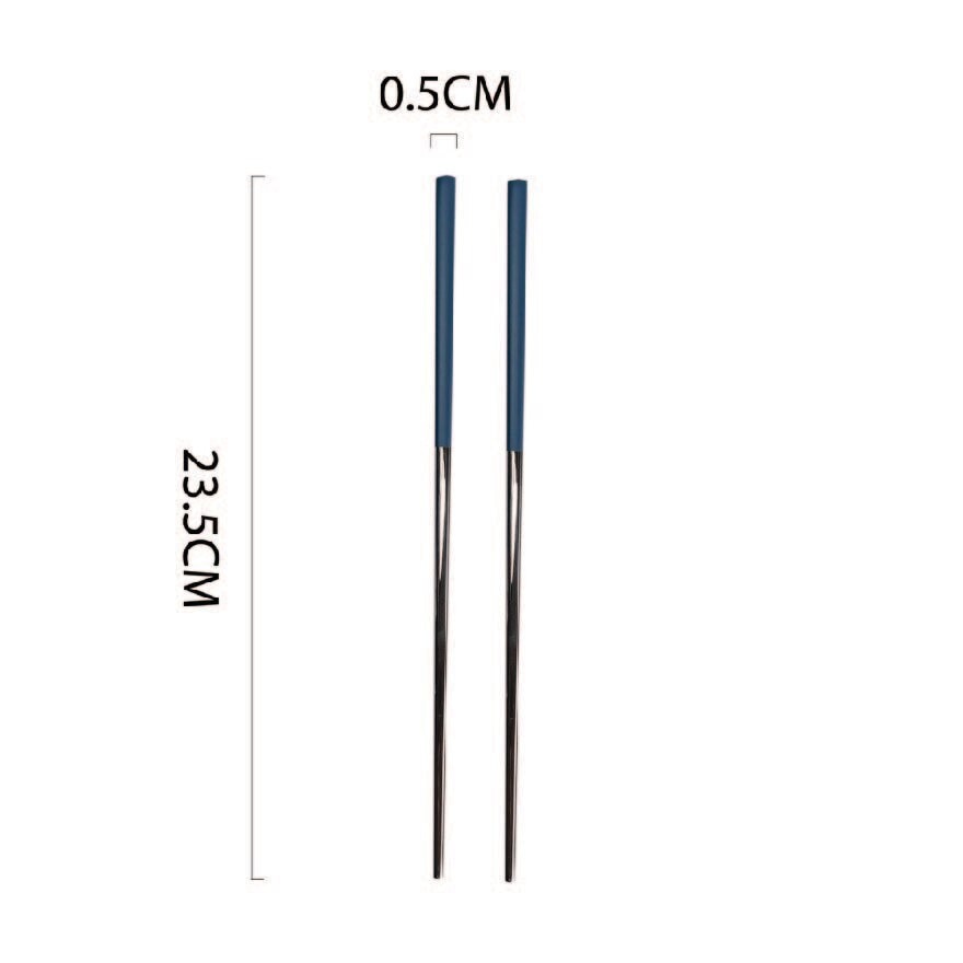 Waltz Stainless Steel Blue Chopstick USBL89004 (Set of 4) 1s