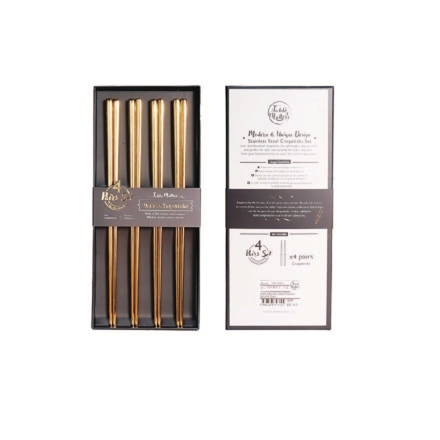 Waltz Stainless Steel Gold Chopstick USGD89004 (Set of 4) 1s