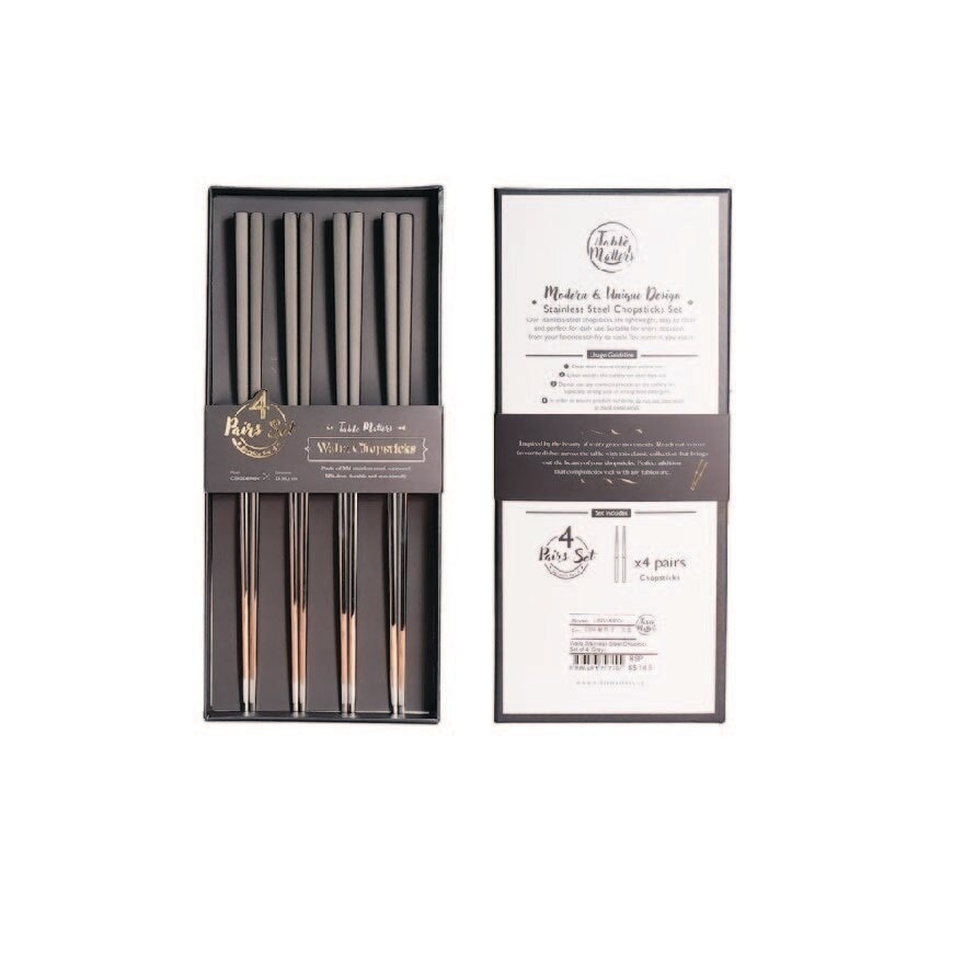 Waltz Stainless Steel Grey Chopstick USGY89004 (Set of 4) 1s