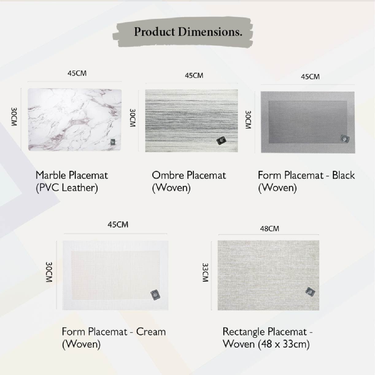 Rectangle Placemat PMSW118 Woven (Set of 2) 1s