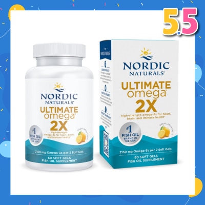 NORDIC NATURALS Ultimate Omega 2X Omega 3 Fish Oil Softgel Lemon Flavour (For General Wellness Healthy Heart & Eyes) 60s