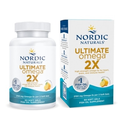 NORDIC NATURALS Ultimate Omega 2X Omega 3 Fish Oil Softgel Lemon Flavour (For General Wellness Healthy Heart & Eyes) 60s