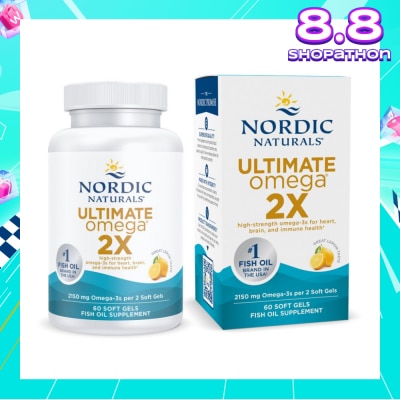 NORDIC NATURALS Ultimate Omega 2X Omega 3 Fish Oil Softgel Lemon Flavour (For General Wellness Healthy Heart & Eyes) 60s