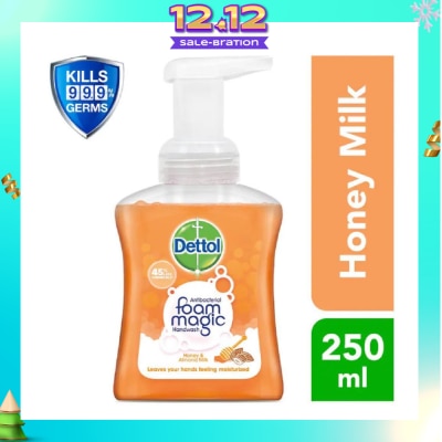 DETTOL Anti-Bacterial Foaming Hand Wash Honey Milk (Kills 99.9% Germs) 250ml
