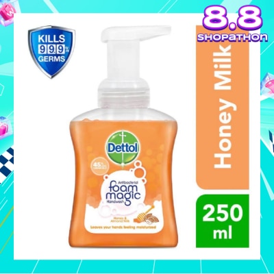 DETTOL Anti-Bacterial Foaming Hand Wash Honey Milk (Kills 99.9% Germs) 250ml