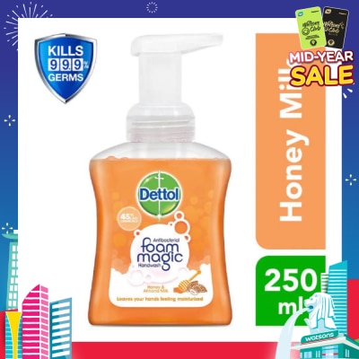 DETTOL Anti-Bacterial Foaming Hand Wash Honey Milk (Kills 99.9% Germs) 250ml