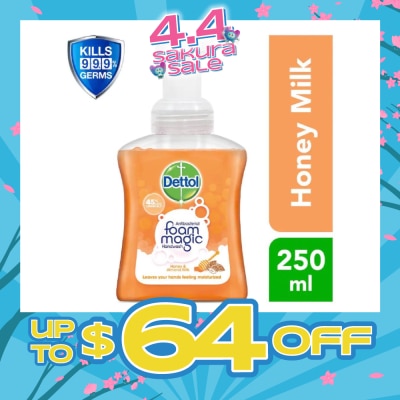 DETTOL - Anti-Bacterial Foaming Hand Wash Honey Milk (Kills 99.9% Germs) 250ml
