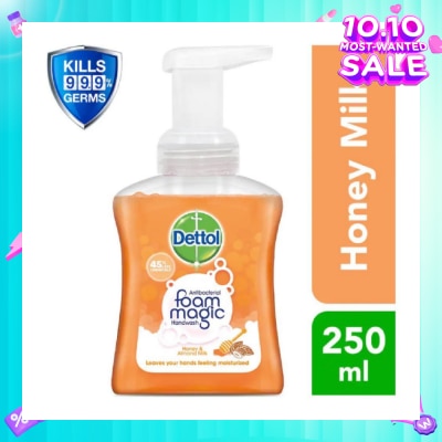 DETTOL Anti-Bacterial Foaming Hand Wash Honey Milk (Kills 99.9% Germs) 250ml