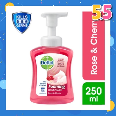 DETTOL Anti-Bacterial Foaming Hand Wash Rose Cherry (Kills 99.9% Germs) 250ml