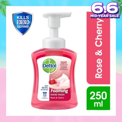 DETTOL Anti-Bacterial Foaming Hand Wash Rose Cherry (Kills 99.9% Germs) 250ml