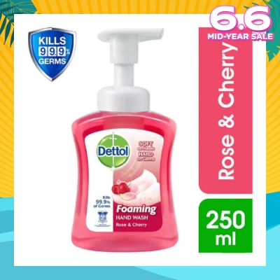 DETTOL Anti-Bacterial Foaming Hand Wash Rose Cherry (Kills 99.9% Germs) 250ml