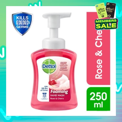 DETTOL Anti-Bacterial Foaming Hand Wash Rose Cherry (Kills 99.9% Germs) 250ml