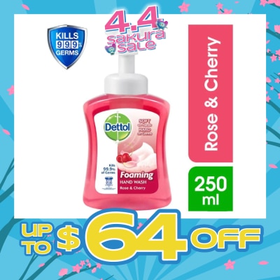 DETTOL - Anti-Bacterial Foaming Hand Wash Rose Cherry (Kills 99.9% Germs) 250ml