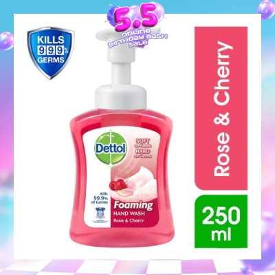 DETTOL - Anti-Bacterial Foaming Hand Wash Rose Cherry (Kills 99.9% Germs) 250ml