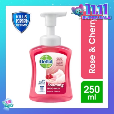 DETTOL Anti-Bacterial Foaming Hand Wash Rose Cherry (Kills 99.9% Germs) 250ml
