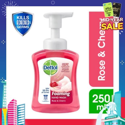 DETTOL Anti-Bacterial Foaming Hand Wash Rose Cherry (Kills 99.9% Germs) 250ml