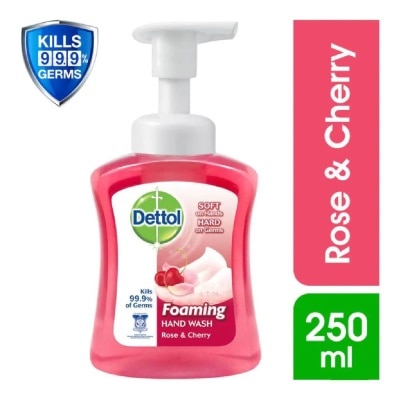 DETTOL Anti-Bacterial Foaming Hand Wash Rose Cherry (Kills 99.9% Germs) 250ml