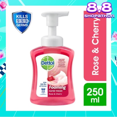 DETTOL Anti-Bacterial Foaming Hand Wash Rose Cherry (Kills 99.9% Germs) 250ml