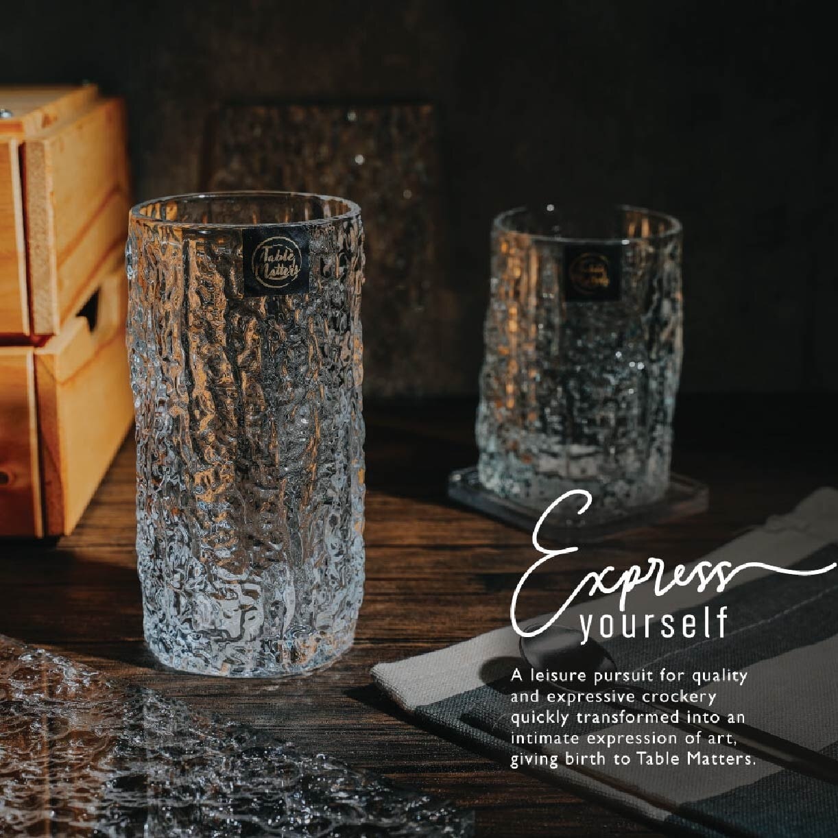 TAIKYU Bark Textured Drinking Glass CGDB33400 (High Quality And Lead-Free Glass) 350ml