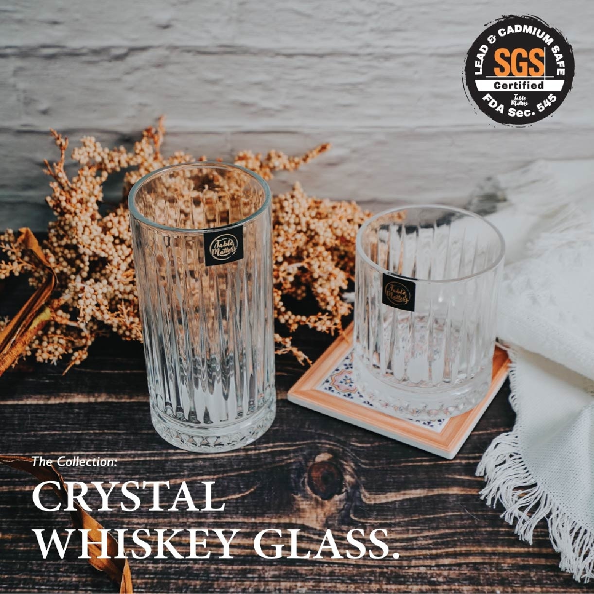 TAIKYU Crystal Whiskey Glass CGSC36445 (High Quality And Lead-Free Glass) 445ml