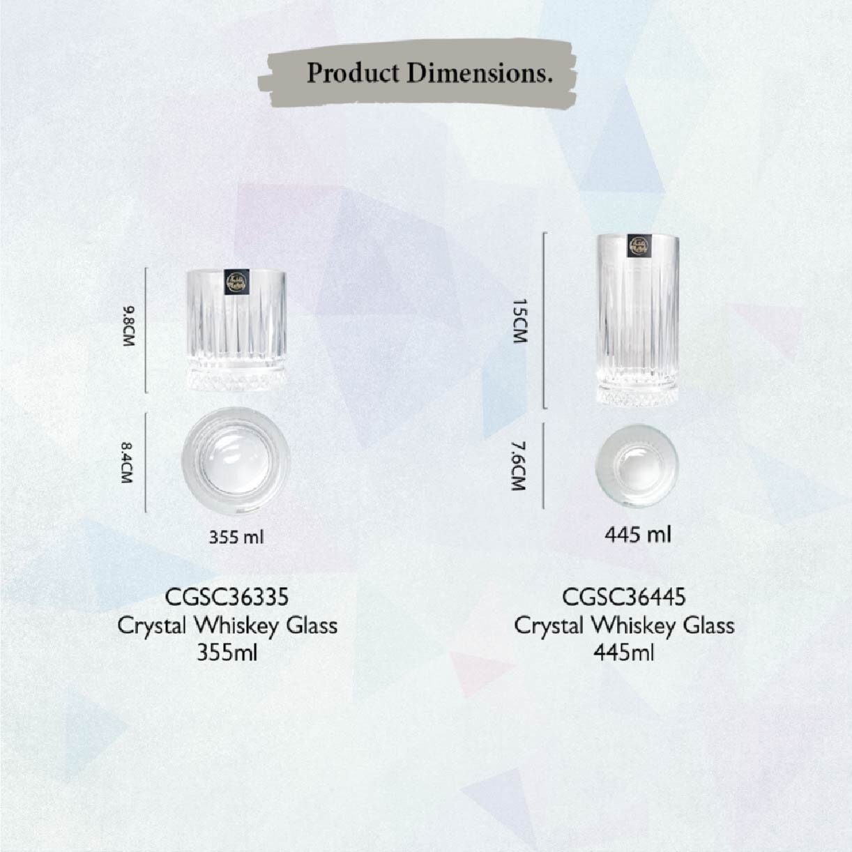 TAIKYU Crystal Whiskey Glass CGSC36445 (High Quality And Lead-Free Glass) 445ml