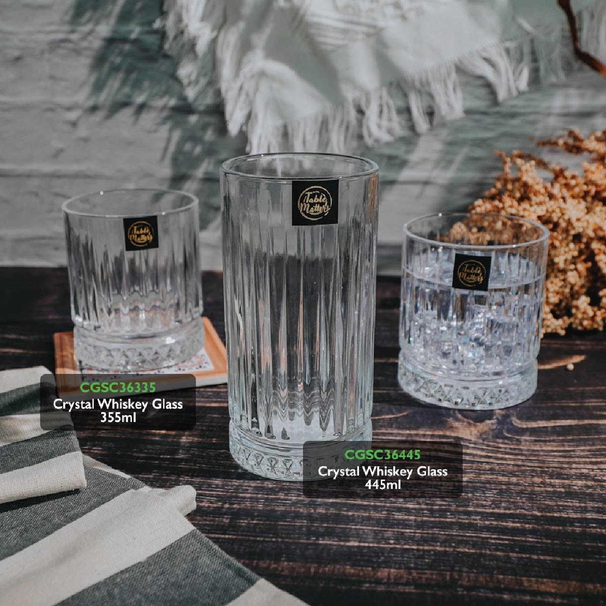 TAIKYU Crystal Whiskey Glass CGSC36445 (High Quality And Lead-Free Glass) 445ml
