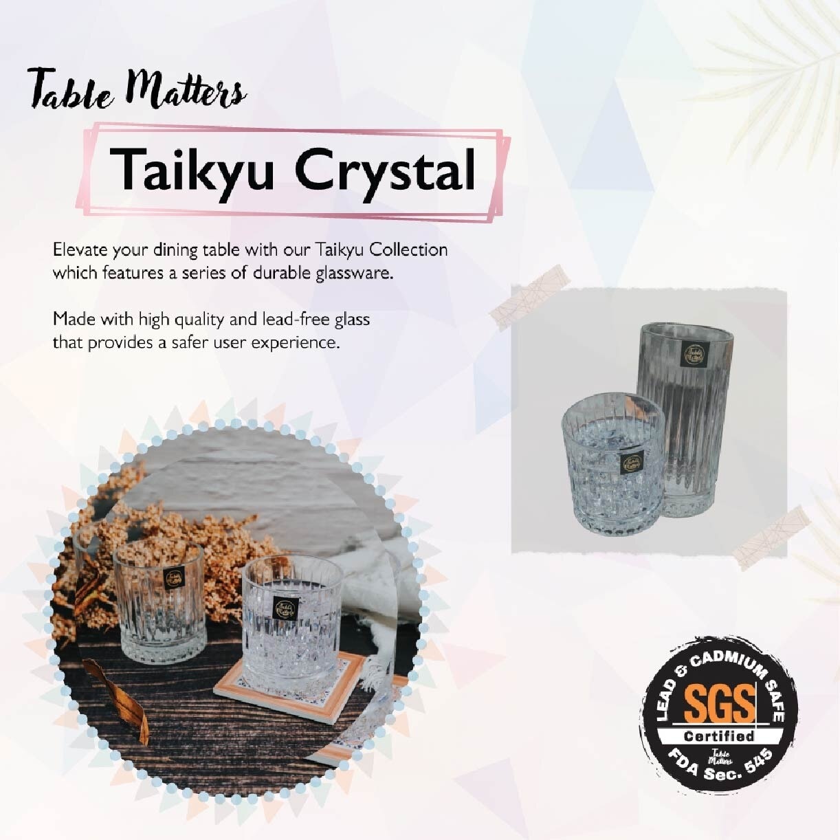 TAIKYU Crystal Whiskey Glass CGSC36445 (High Quality And Lead-Free Glass) 445ml