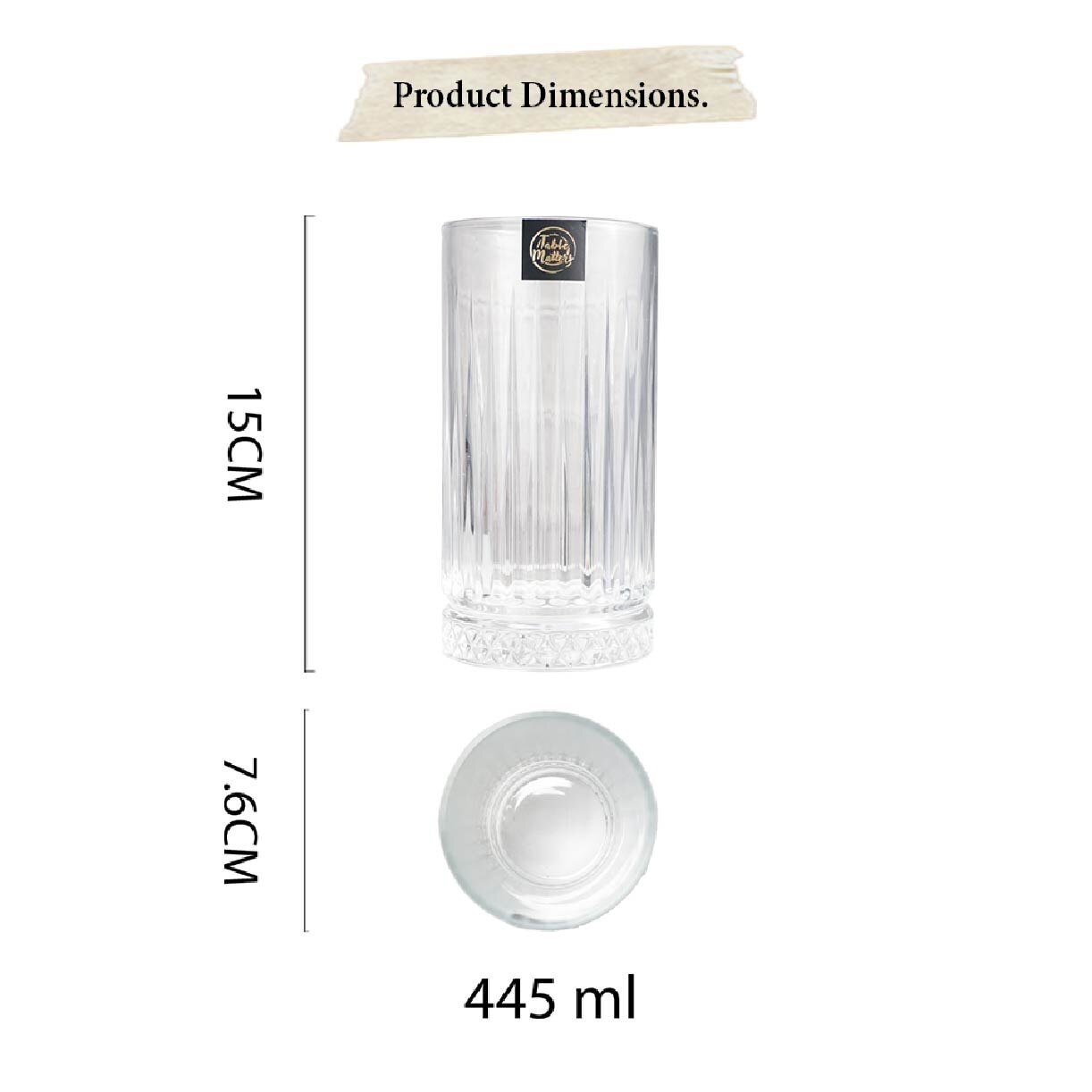 TAIKYU Crystal Whiskey Glass CGSC36445 (High Quality And Lead-Free Glass) 445ml
