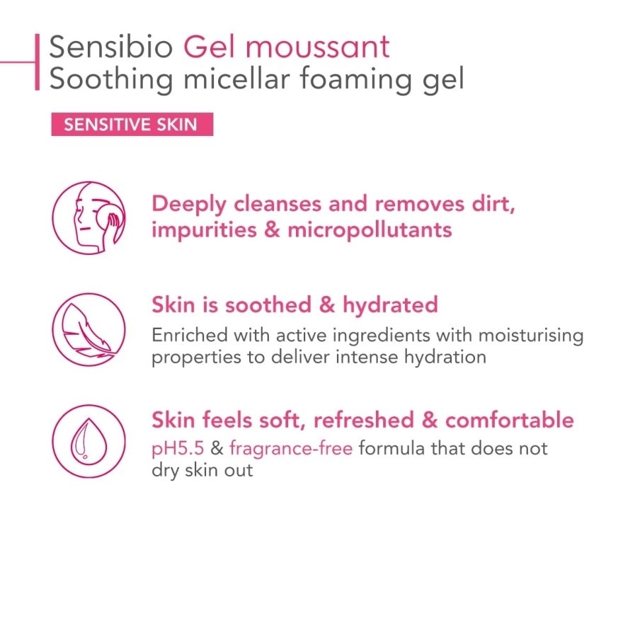 Sensibio Gel moussant Gentle Soothing Micellar Foaming Gel Cleanser (Sensitive Skin) 200ml