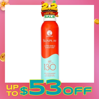 SUNPLAY Ultra Shield UV Body Mist SPF 130 (Superior UV Protection, Specially designed for long hours of water & outdoor activities) 165ml&nbsp;(Expiry: Aug`2026)