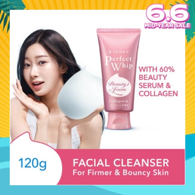 SENKA Perfect Whip Collagen-in Beauty Foam Facial Cleanser (Suitable For Dry & Aging Skin + For Firmer Skin) 120g