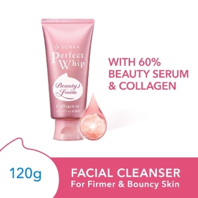 SENKA Perfect Whip Collagen-in Beauty Foam Facial Cleanser (Suitable For Dry & Aging Skin + For Firmer Skin) 120g