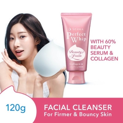 SENKA Perfect Whip Collagen-in Beauty Foam Facial Cleanser (Suitable For Dry & Aging Skin + For Firmer Skin) 120g