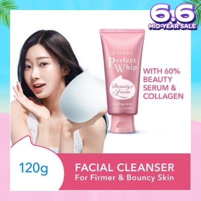 SENKA Perfect Whip Collagen-in Beauty Foam Facial Cleanser (Suitable For Dry & Aging Skin + For Firmer Skin) 120g