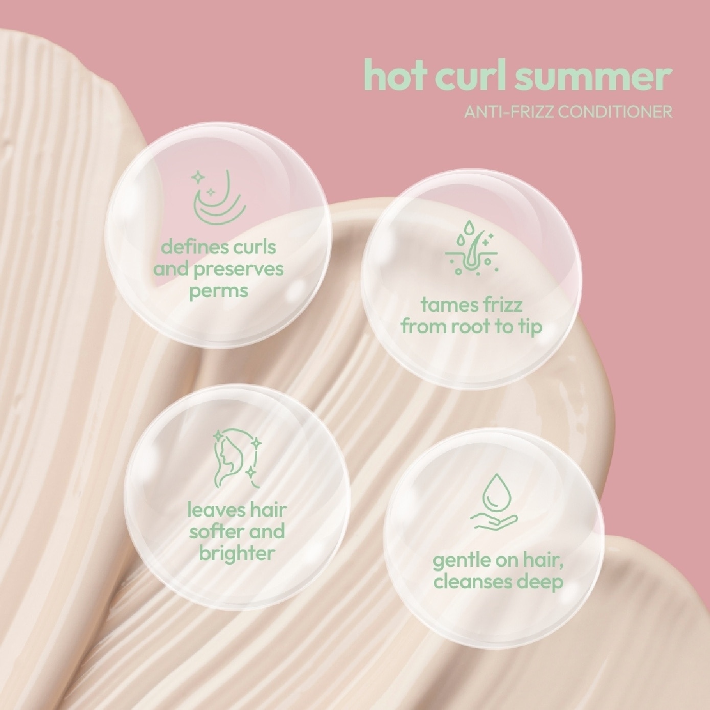 Hot Curl Summer Anti-Frizz Conditioner Coconut Peach 500ml