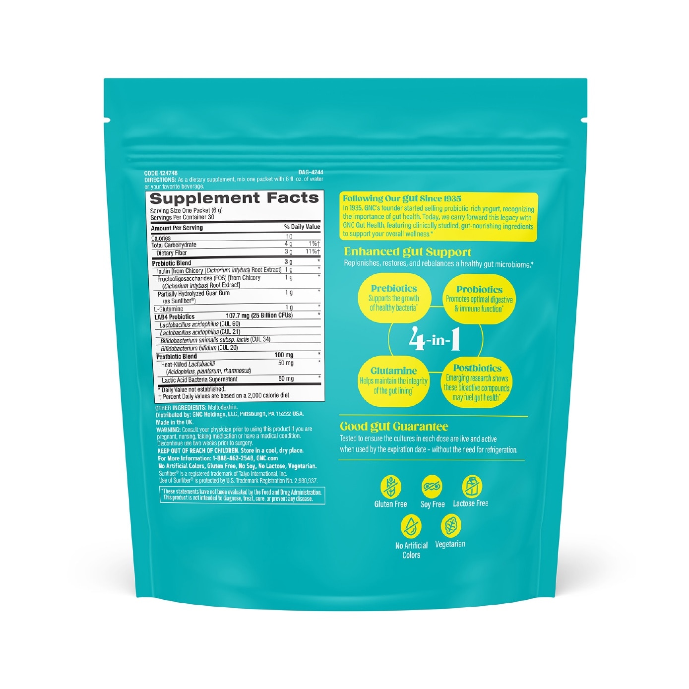 Gut Health Complete Synbiotic 4-in-1 Digestive Support Powder 25B CFU Sachet 30s