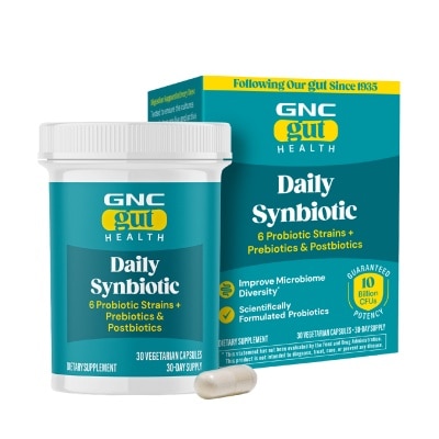 GNC - Gut Health Daily Synbiotic 10B CFU Vegetarian Capsule 30s