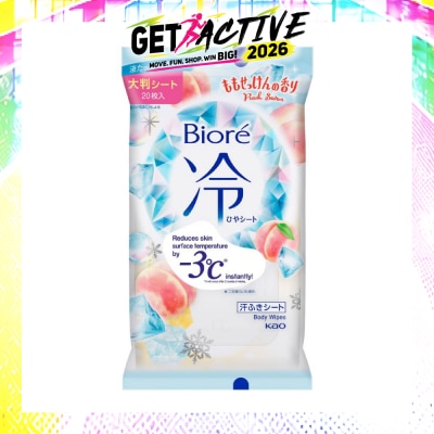 KAO BIORE - Cool Body Wipe Sheet Peach Scent (Removes Sweat & Body Odour) 20s image