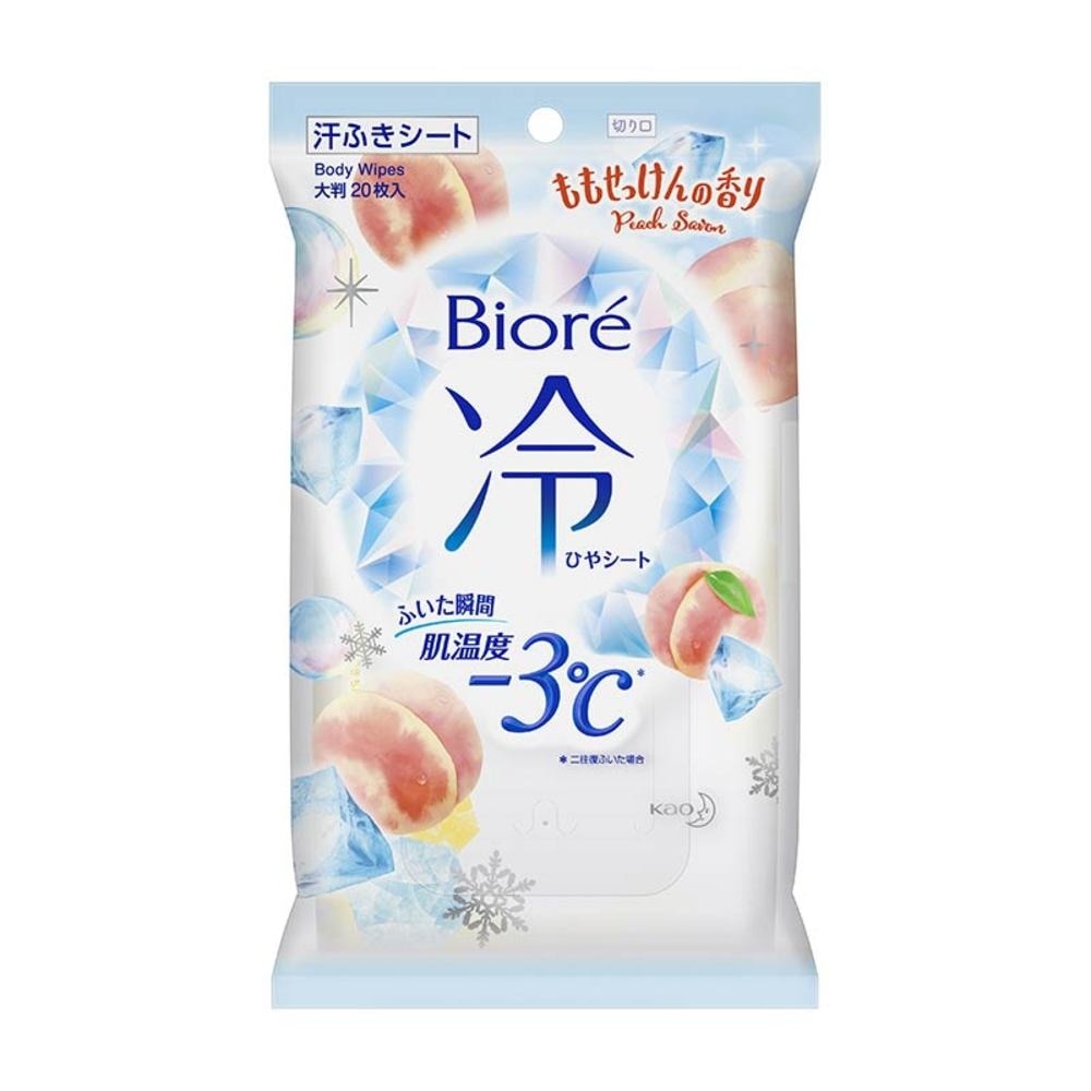 Cool Body Wipe Sheet Peach Scent (Removes Sweat & Body Odour) 20s