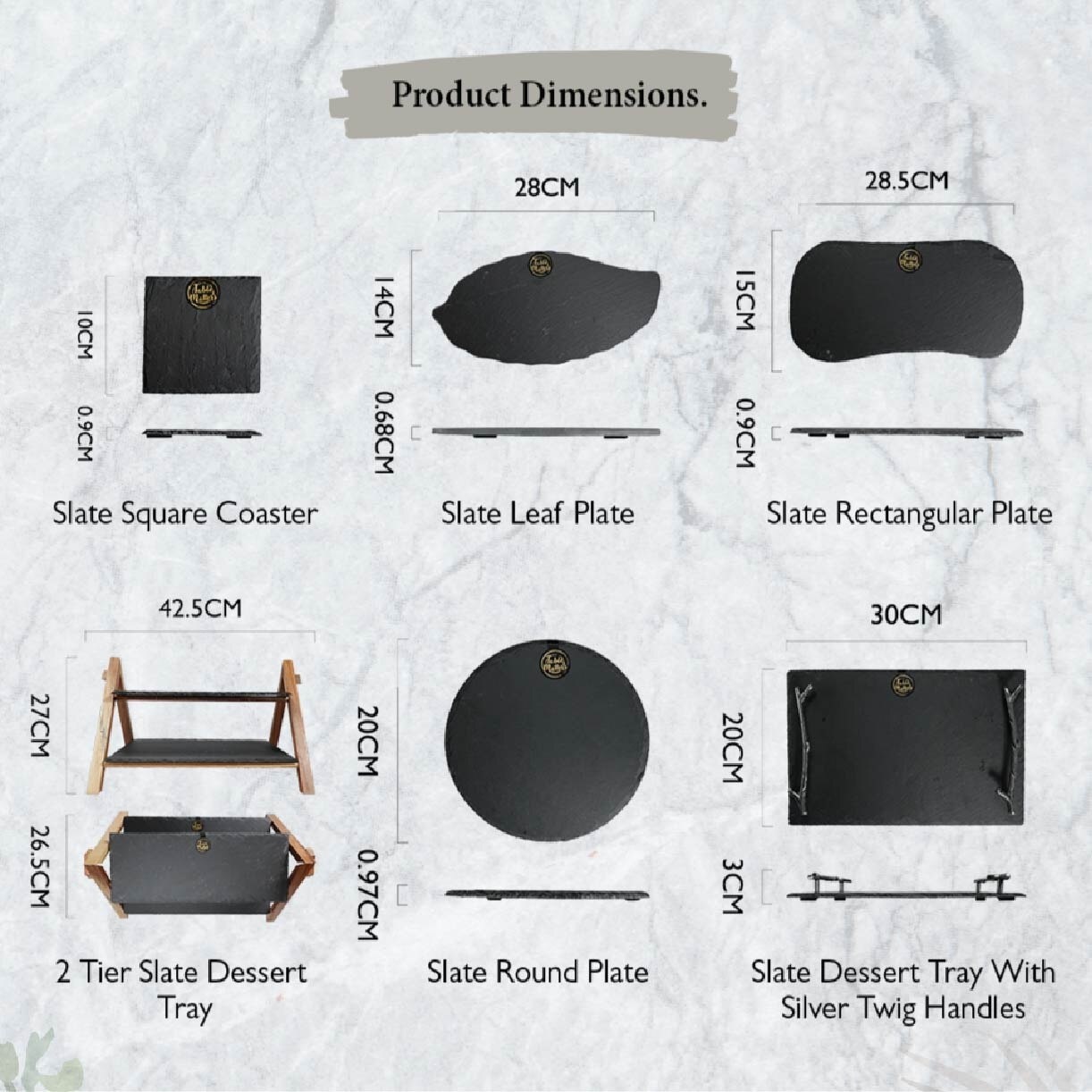 Scandi Slate Leaf Plate PSBL78280 1s