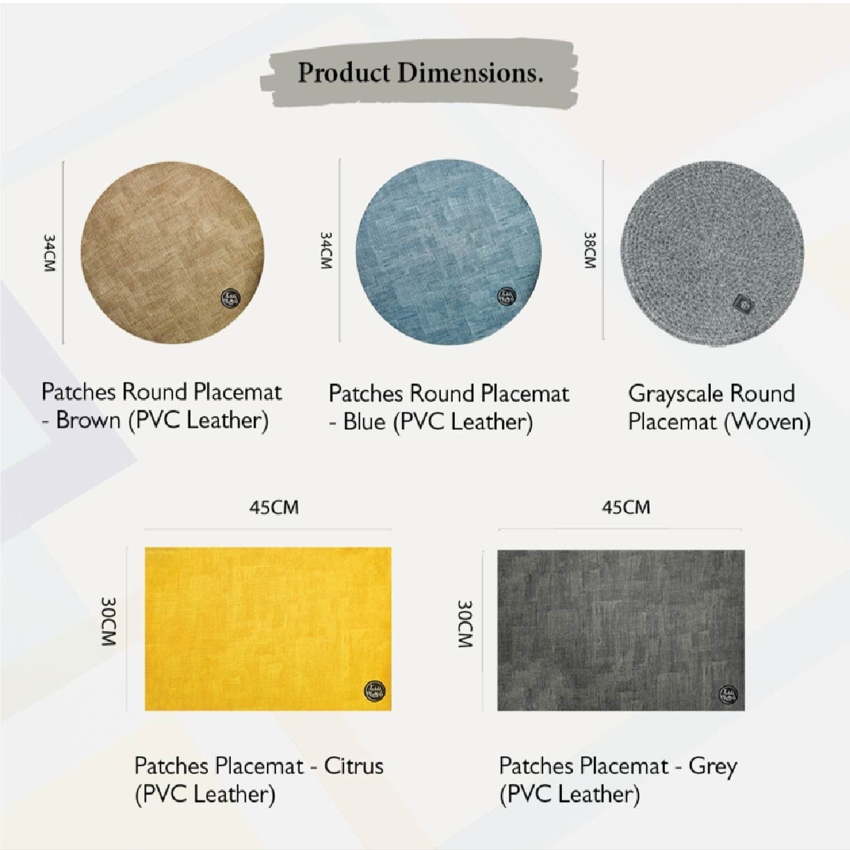 Rectangle Placemat PMSW115 Woven (Set of 4) 1s
