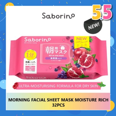SABORINO Morning Facial Sheet Mask Moisture Rich 28 pcs
