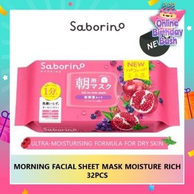 SABORINO Morning Facial Sheet Mask Moisture Rich 28 pcs