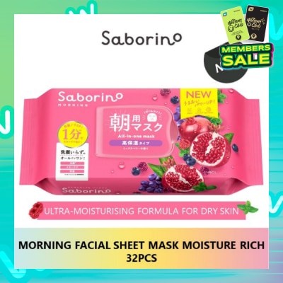 SABORINO Morning Facial Sheet Mask Moisture Rich 28 pcs