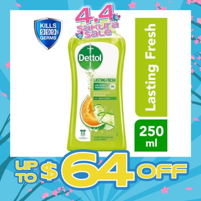 DETTOL - Dettol Lasting Fresh Anti-Bacterial Bodywash 250ml (Honeydew Melon & Cucumber)
