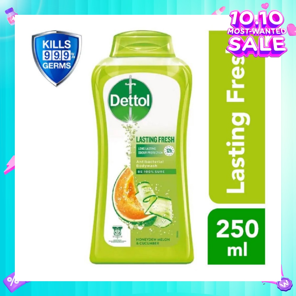 Dettol Lasting Fresh Anti-Bacterial Bodywash 250ml (Honeydew Melon & Cucumber)