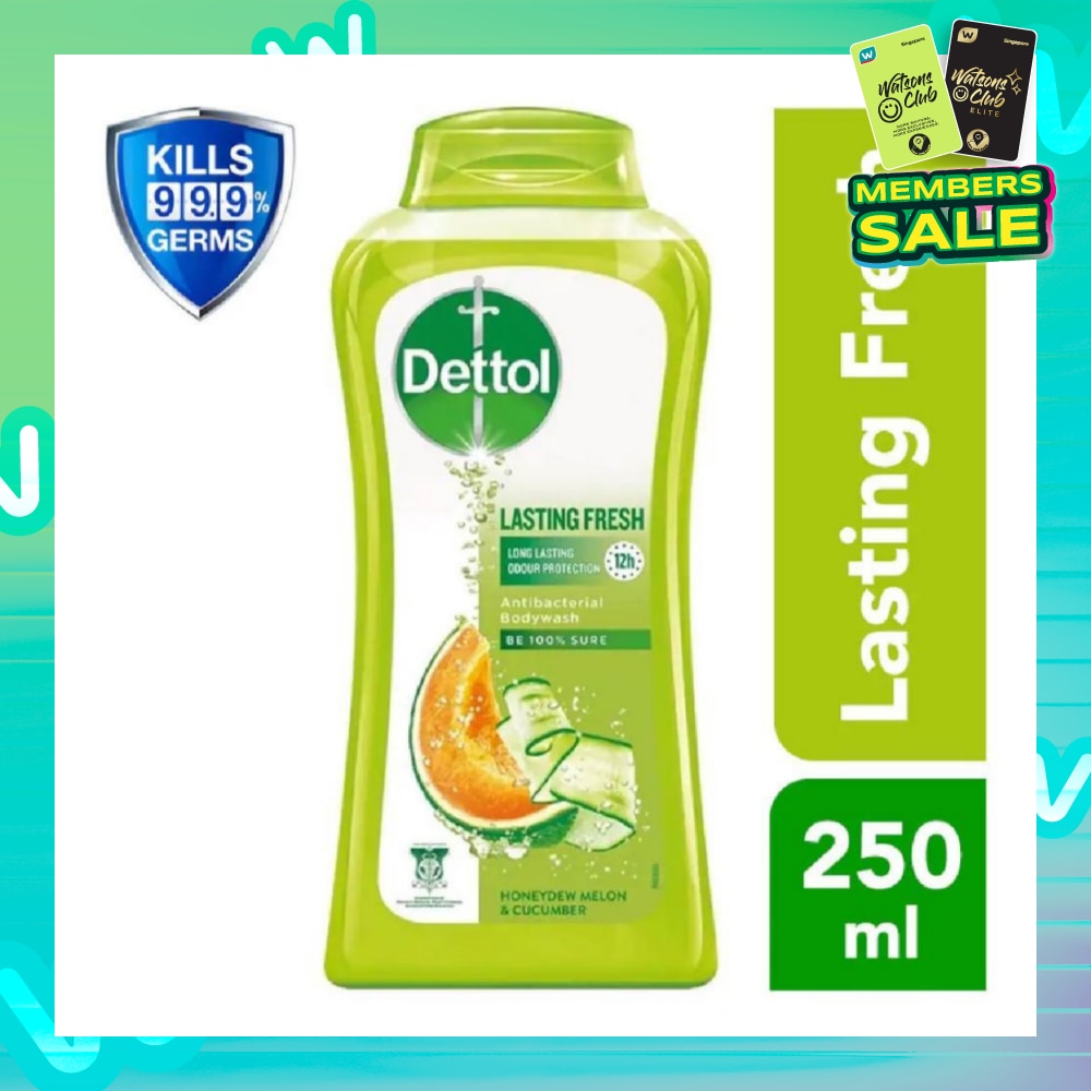 Dettol Lasting Fresh Anti-Bacterial Bodywash 250ml (Honeydew Melon & Cucumber)